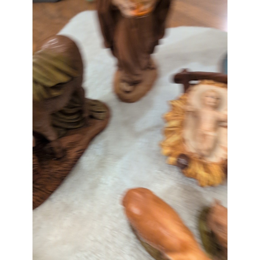 Nativity Set‎ Large 11  Atlantic Mold Porcelain Vintage Baby Jesus Joseph Mary - Picture 9 of 9